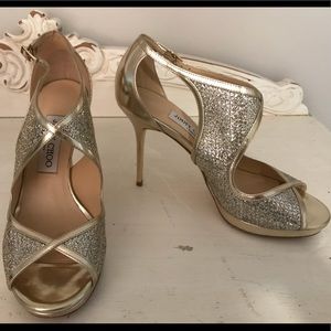 Jimmy Choo Gold/Silver Sandals Size 37 or US 7